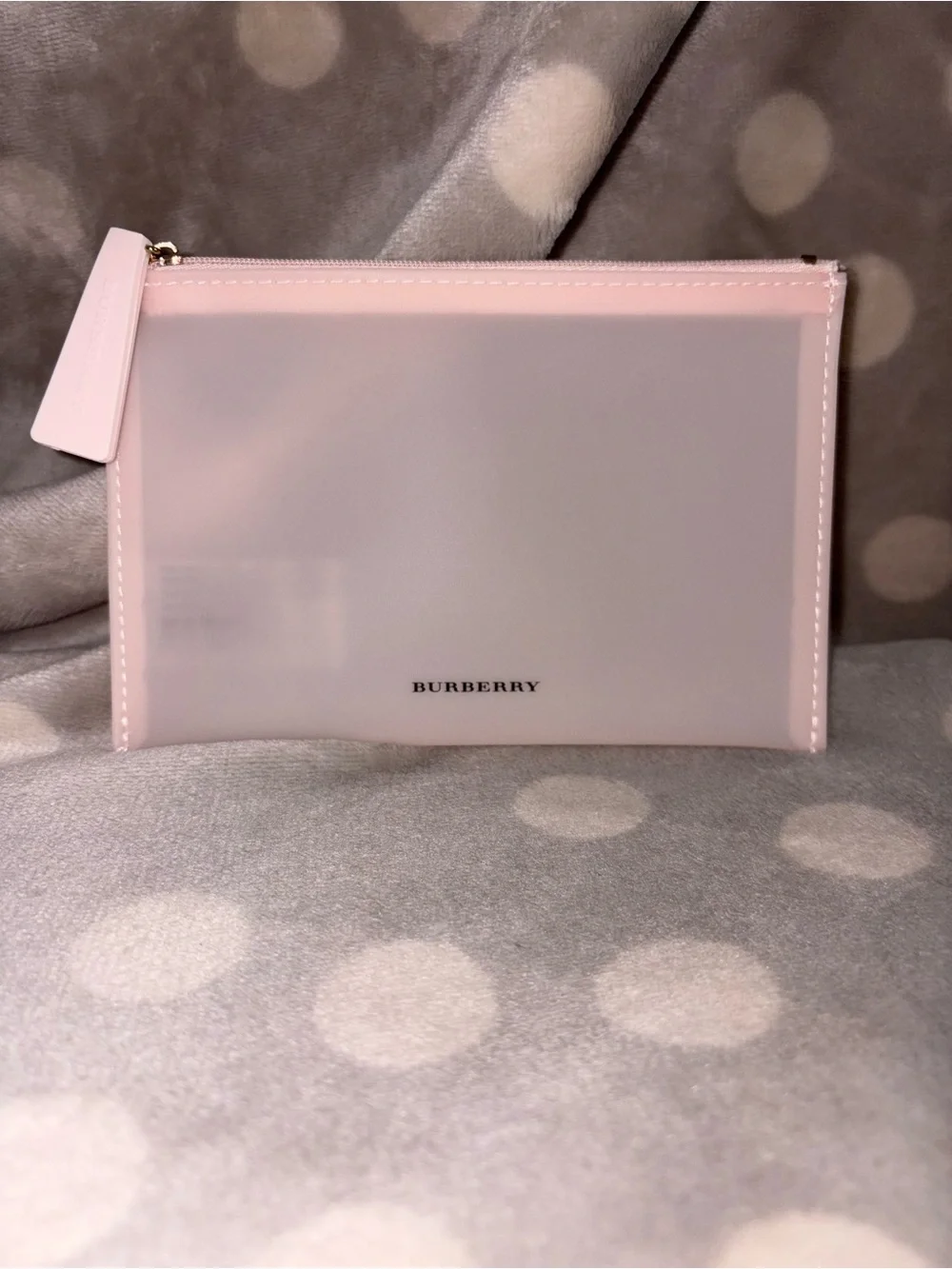 Burberry Parfum Pink Transparent Zip Pouch - NEW